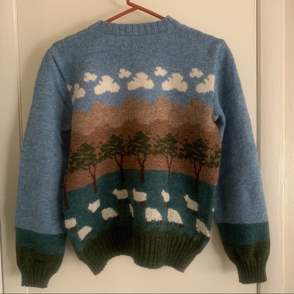 Jan Horrox Sheep Landscape Wool Sweater - Picture 2 of 4